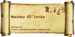Machka Életke névjegykártya